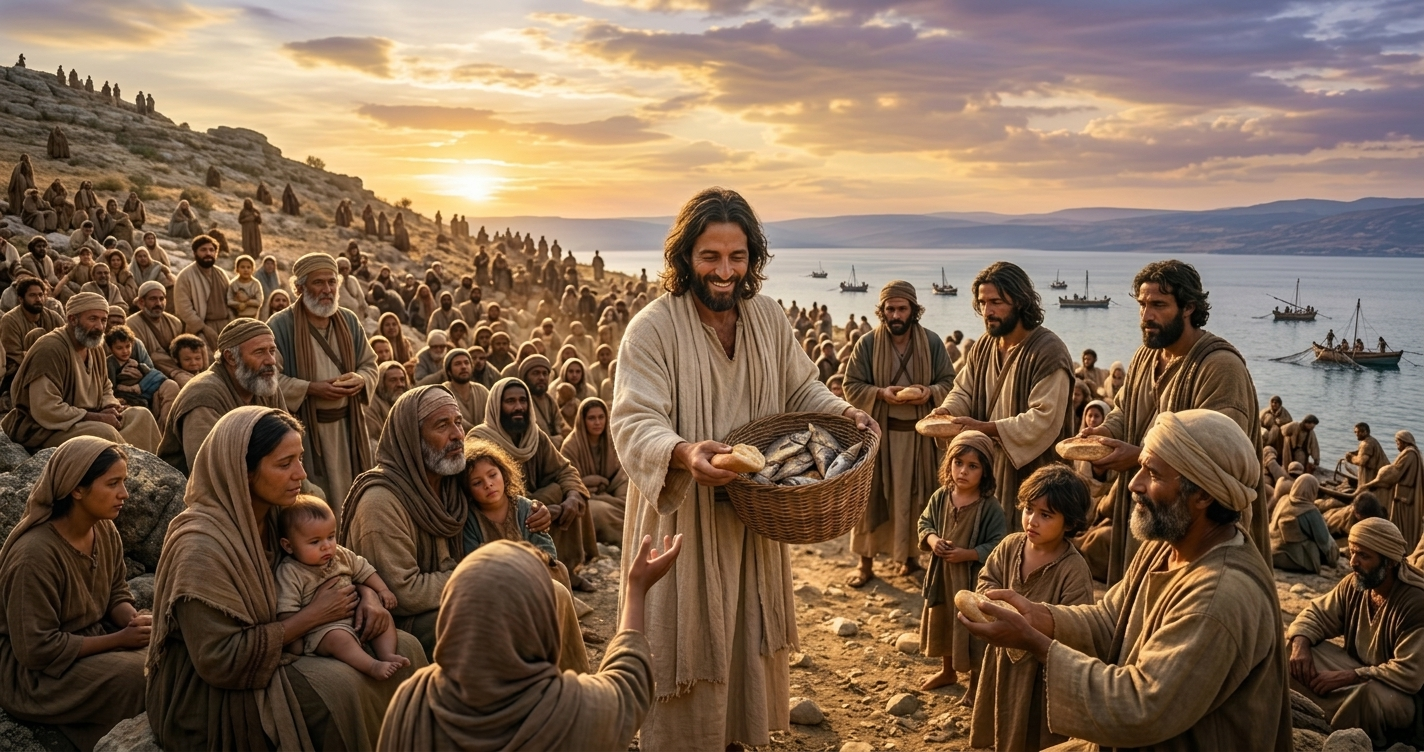 Jesus Feeding People